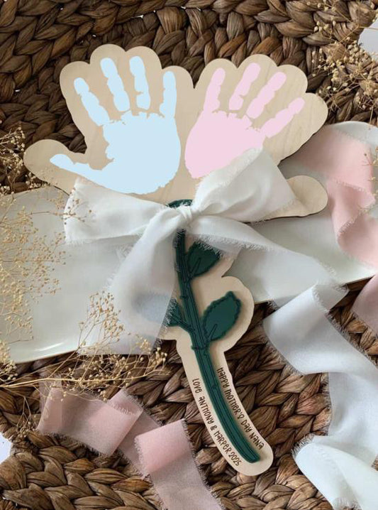 Mother’s Day double flower handprint