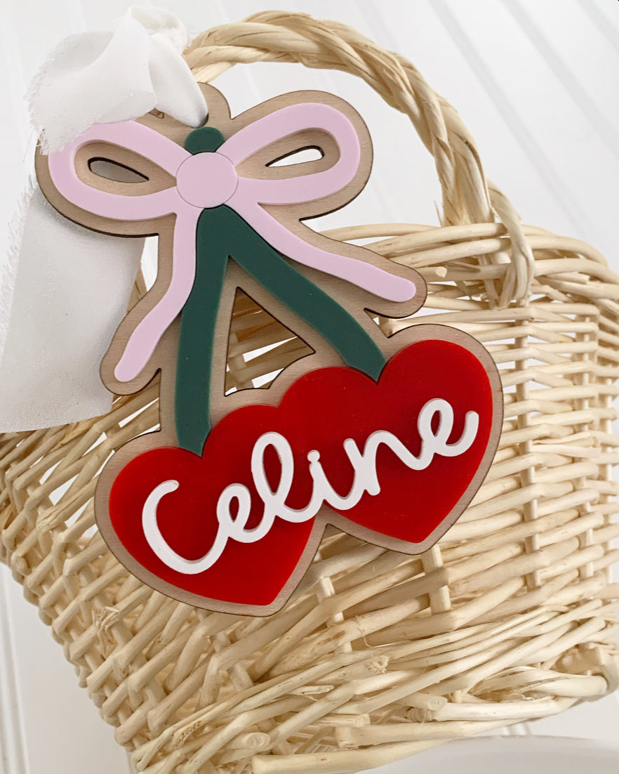 Valentine’s Day cherries basket tag