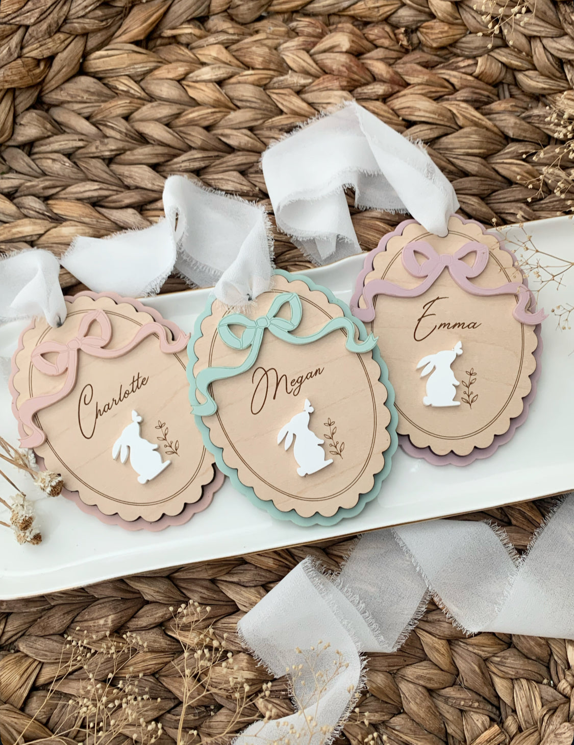 Scalloped Easter Bunny Basket tag