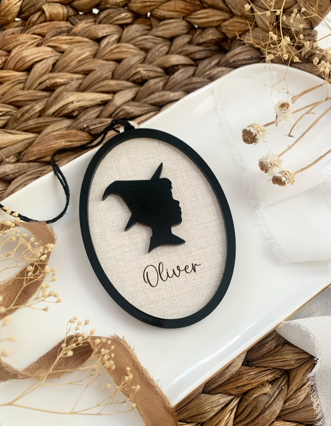 Halloween witch basket tags, personalized boo basket tags