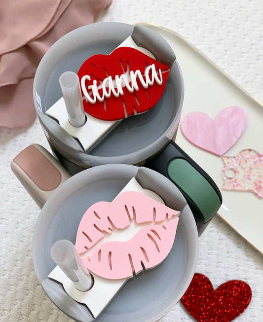 Lips Shaped Stanley Cup toppers/name plates