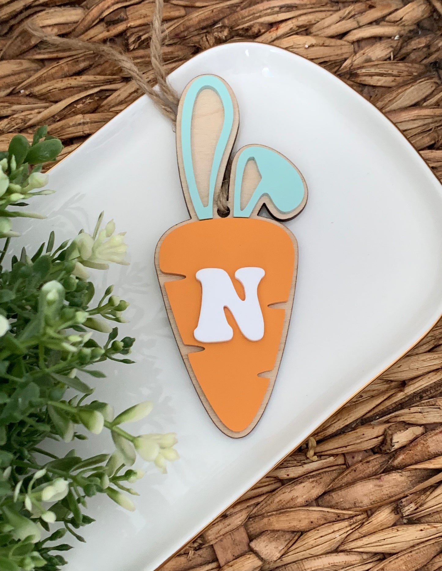 Easter carrot tags with initial