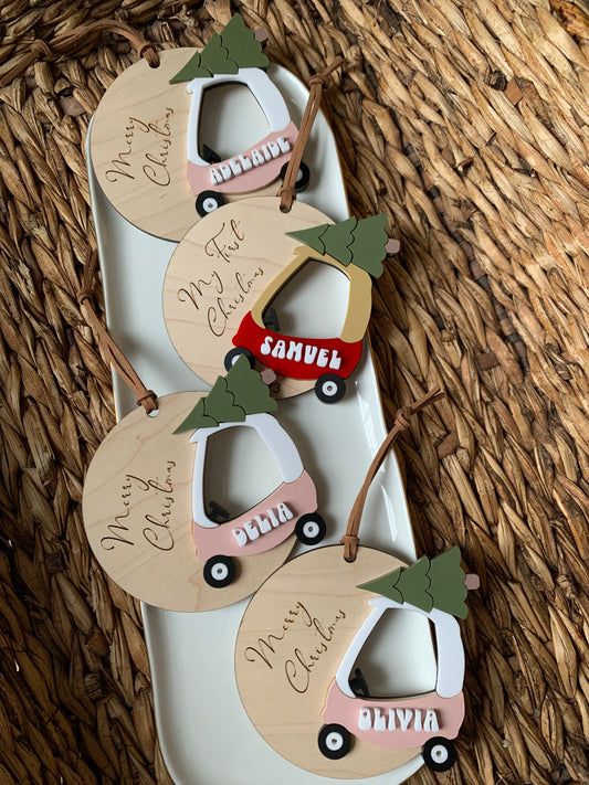 Cozy coupe car christmas ornament