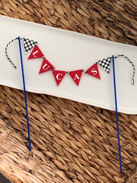 Birthday banner cake topper
