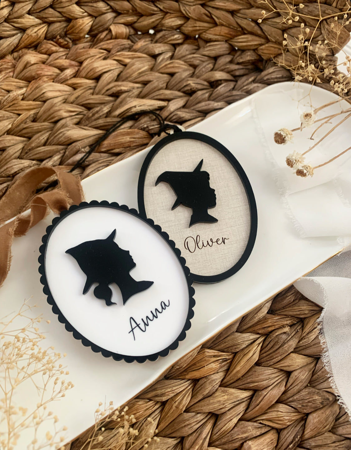 Halloween witch basket tags, personalized boo basket tags