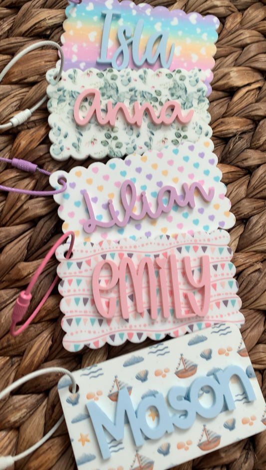 Personalized Patterned Backpack Keychain