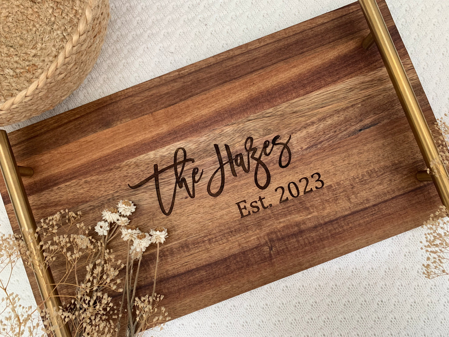 Acacia Wood Serving Tray - Personalized