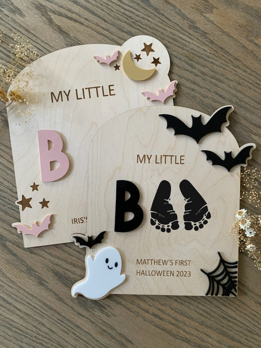 Baby's First Halloween DIY Footprint Art Board