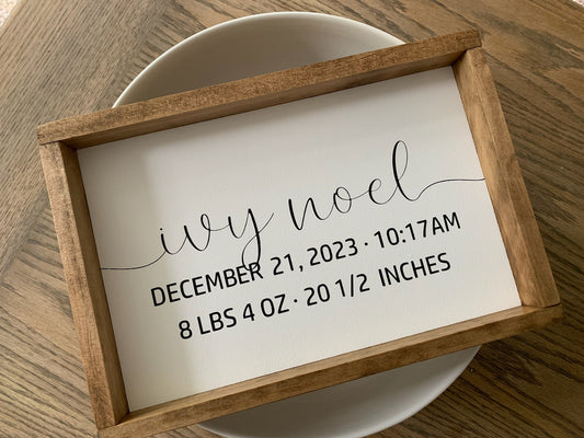 Baby or Child birth name sign