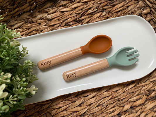 Personalized Silicone Baby Spoons/Forks