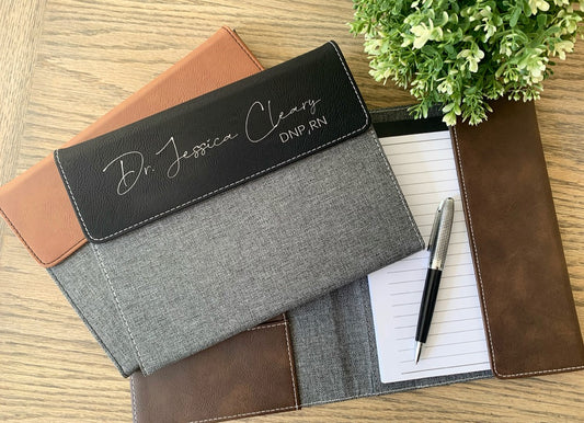 Engraved Leatherette Portfolios