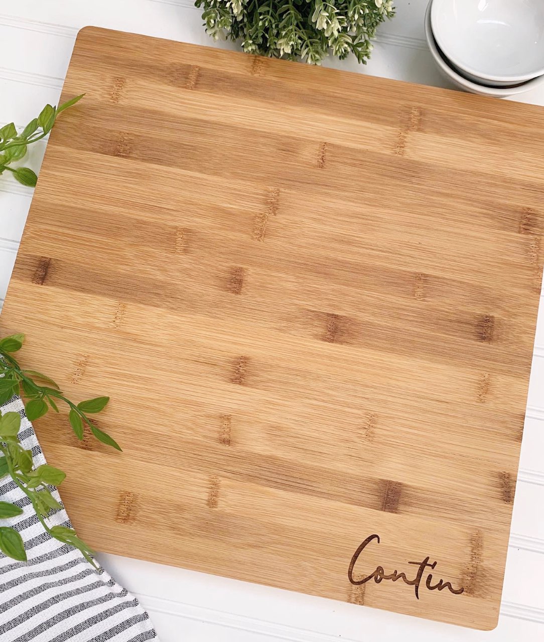Bamboo Wood Butcher Block - Personalized