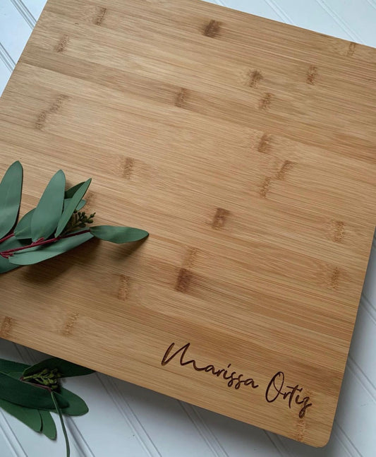 Bamboo Wood Butcher Block - Personalized