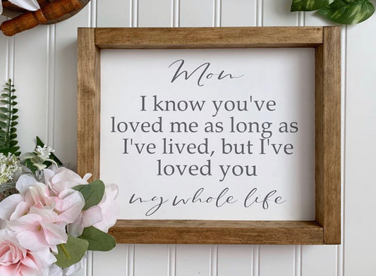 "Mom I know you've loved me..."