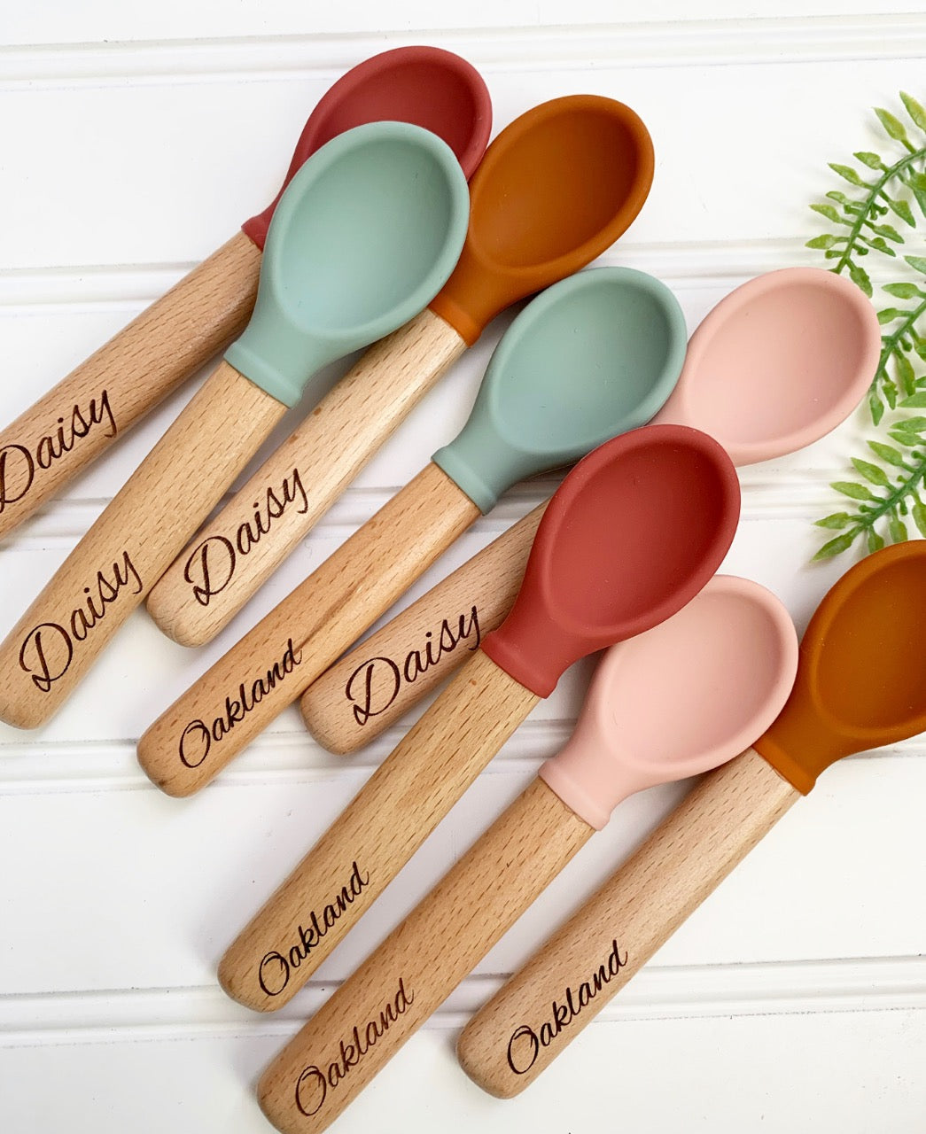 Set of 2) Personalized Silicone Baby Spoon(s) – MaSe deSigns