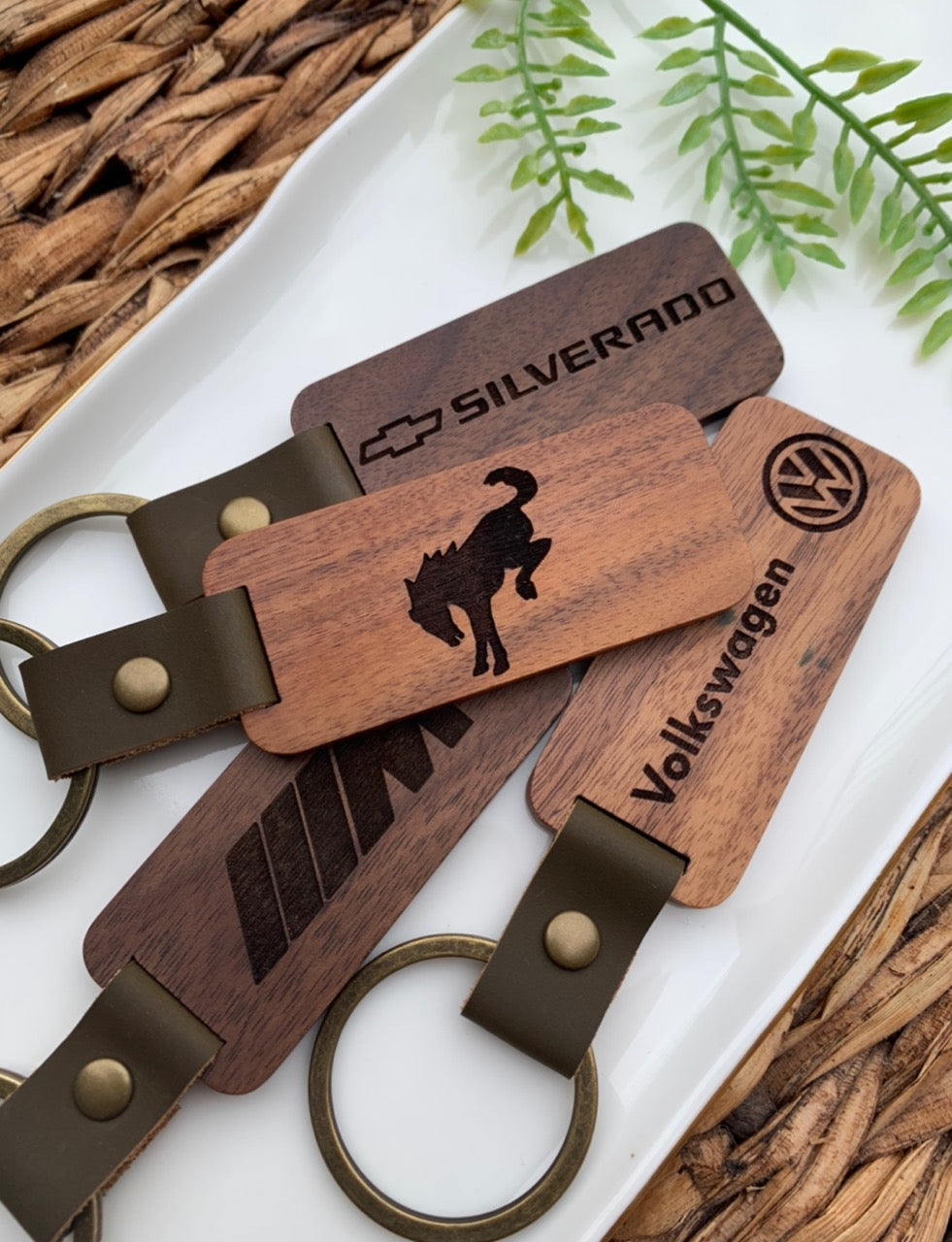 Personalized Wood Engraved Keychain