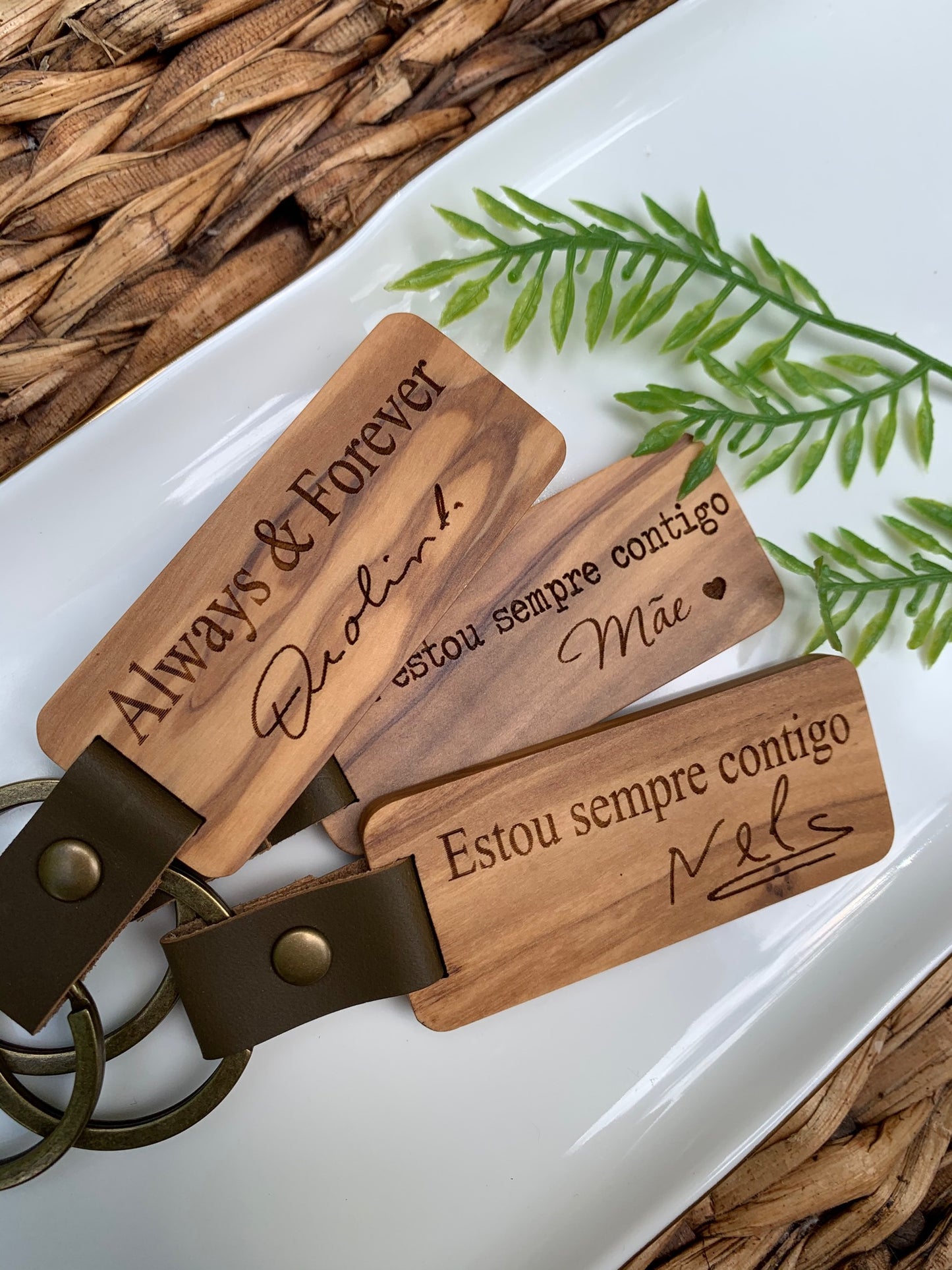 Personalized Wood Engraved Keychain