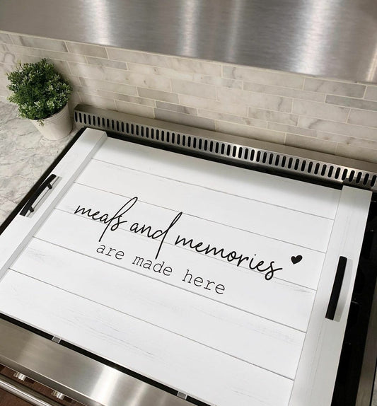 Meals and memories are made here - Pallet Stove Top Cover